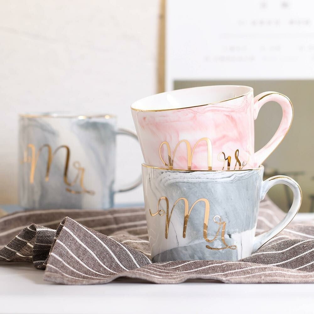 Funny Couples Gift Cute Ceramic Wedding Coffee Mug Set Elegant Marble with Gold Cursive Text Mr & Mrs Funny Couples Gift Cute Ceramic Wedding Coffee Mug Set Elegant Marble with Gold Cursive Text Mr & Mrs