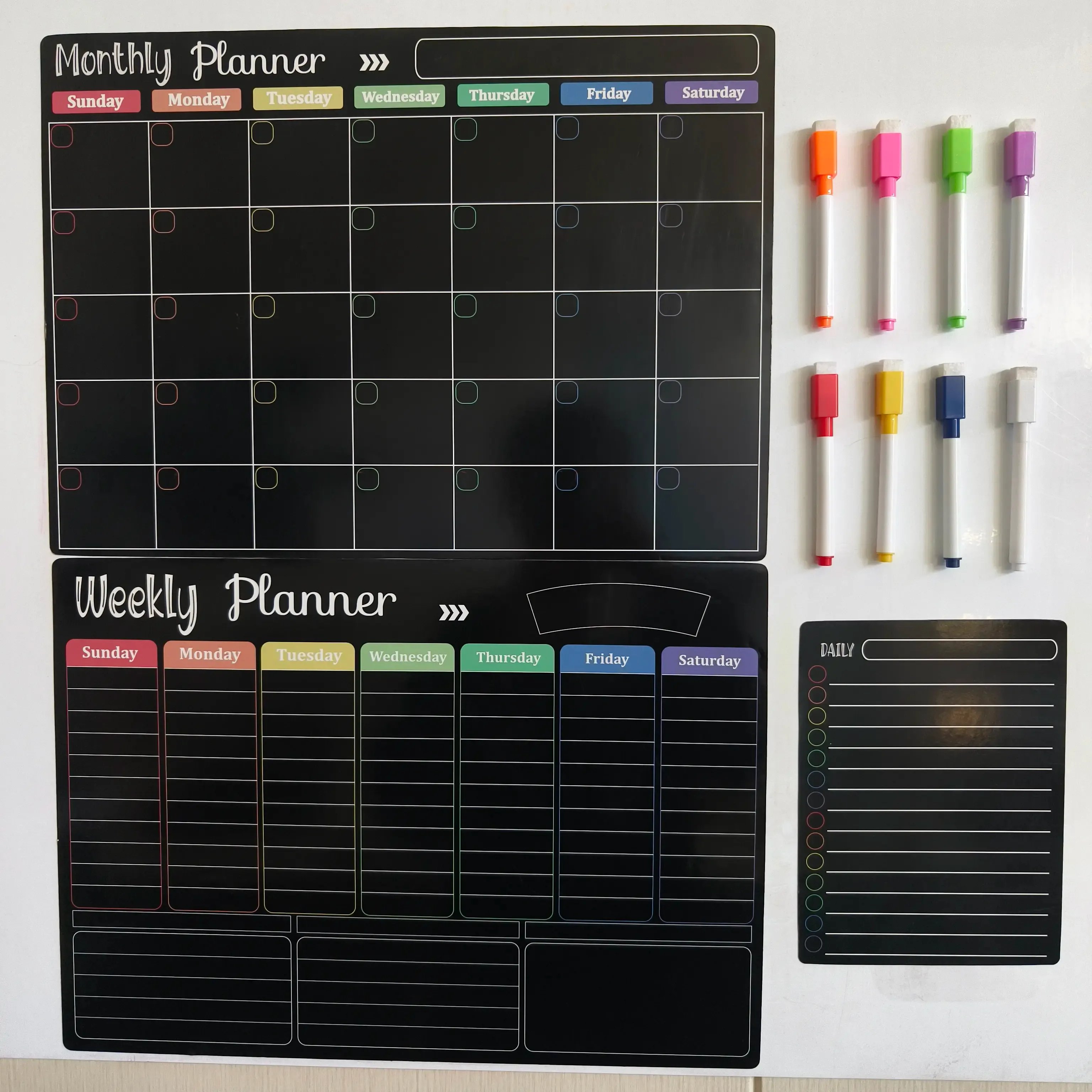magnetic planner for family school work meals and reminders