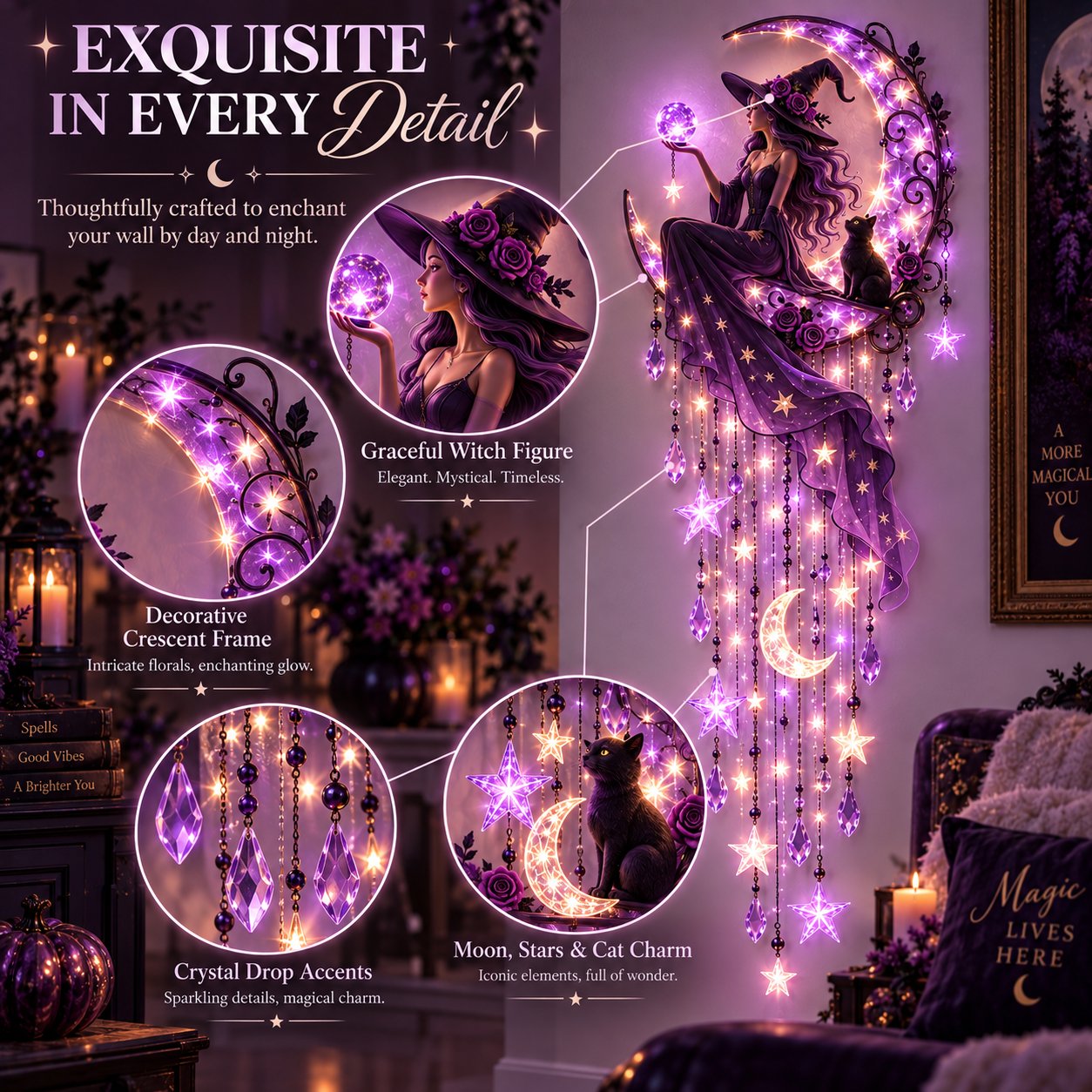 Celestial and gothic moon details