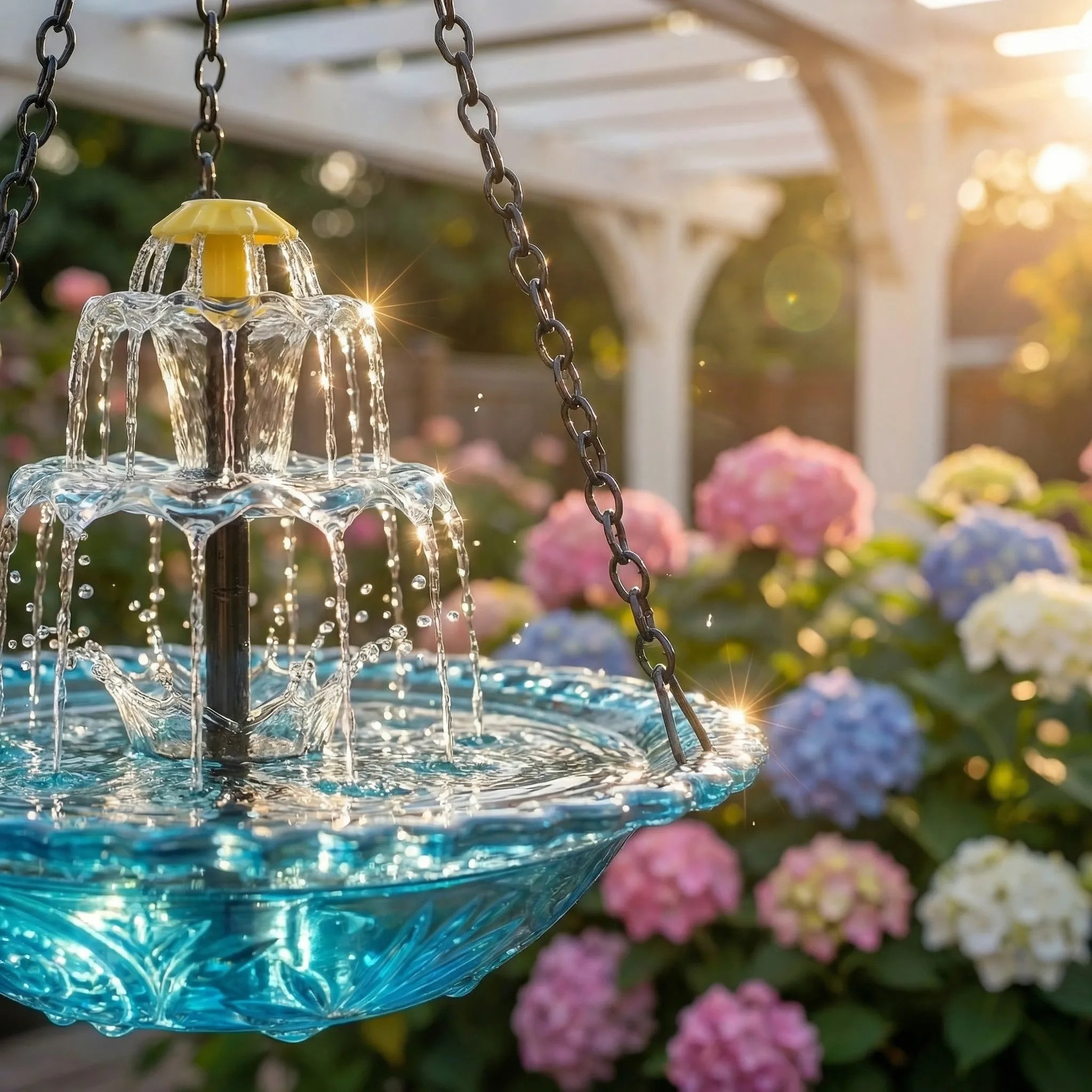 Blauer Gartenbrunnen