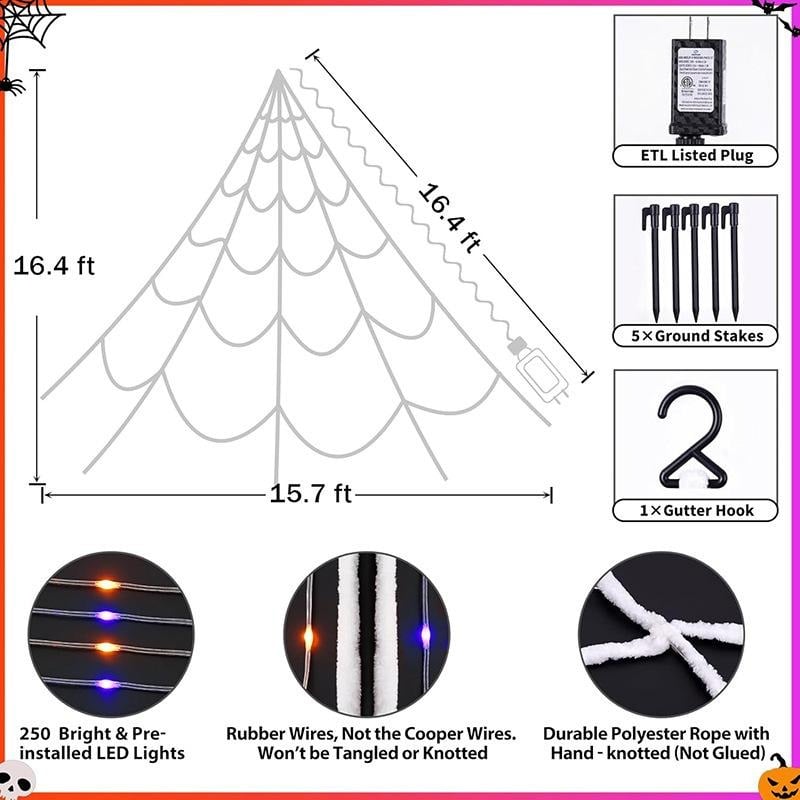 Glowing spider web Halloween light product details