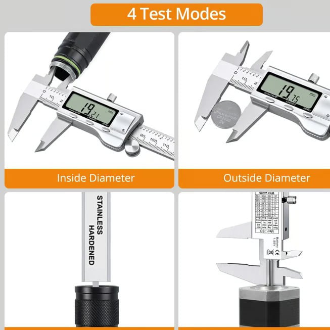 four digital caliper measurement modes