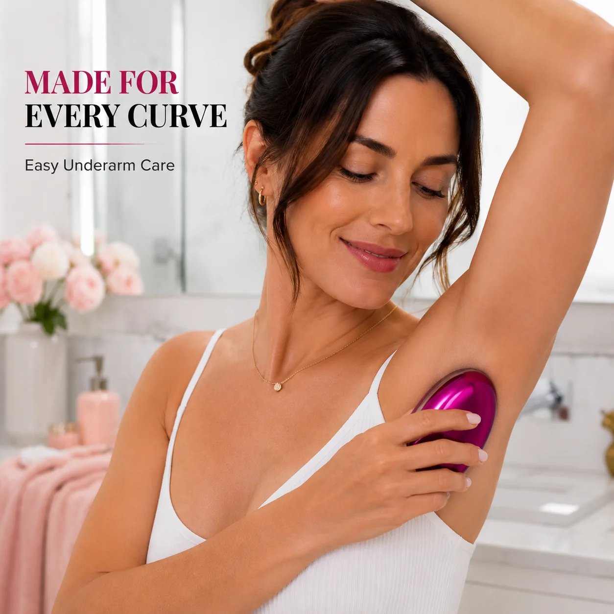 Crystal hair remover in use