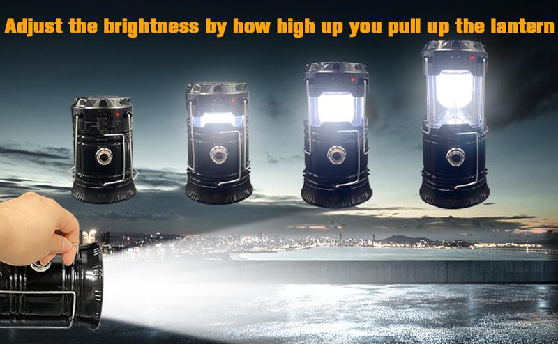 TikTokTopSeller 4-Pack Collapsible LED Camping Lanterns Lightweight Waterproof Solar & USB Rechargeable Multifunctional Flashlight for Outdoor Hiking Emergency Power Outages Survival Gear & Camping Accessories