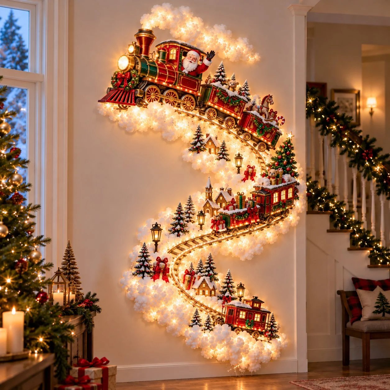 Tall Christmas snowman wall display