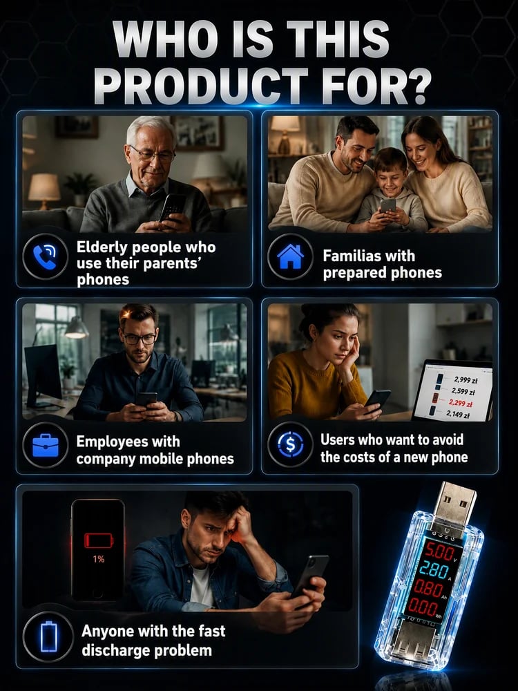 Who the USB battery maintenance device is designed for