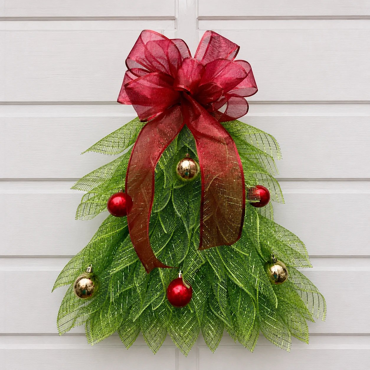 Handmade Christmas tree garland styled for seasonal home decorating