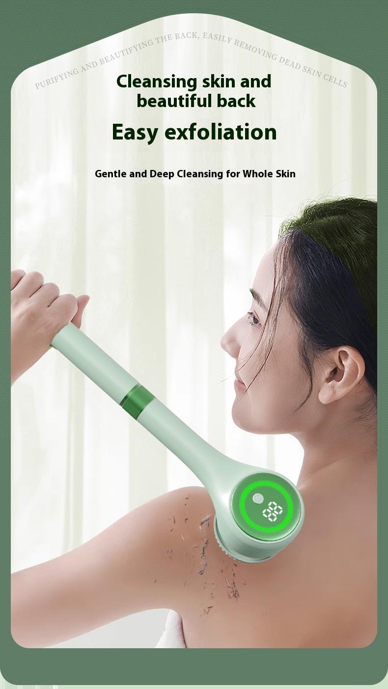 Rechargeable Motorized Electric Shower Back Scrubber - Long Handle IPX Waterproof PVC Spin Bath Brush with 5 Replaceable Heads, 3 Speed Modes, Exfoliating Massager for Adults Sensitive Skin, USB, Full Body (Shoulders, Calves Care, Great Gift Option) Rechargeable Motorized Electric Shower Back Scrubber - Long Handle IPX Waterproof PVC Spin Bath Brush with 5 Replaceable Heads, 3 Speed Modes, Exfoliating Massager for Adults Sensitive Skin, USB, Full Body (Shoulders, Calves Care, Great Gift Option)