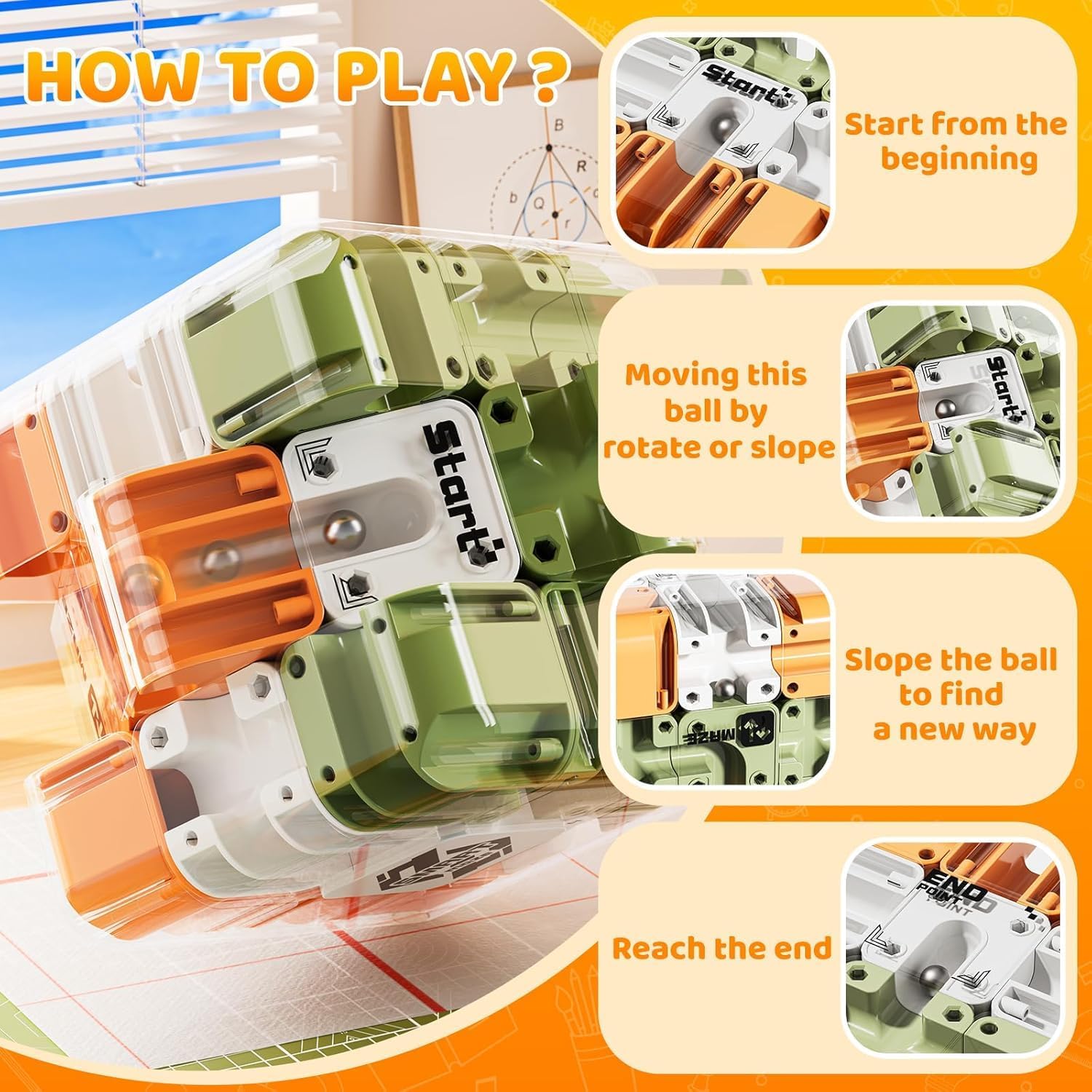 🎁Large Labyrinth 3D Puzzle Maze Cube - Engaging Brain Teaser Toy