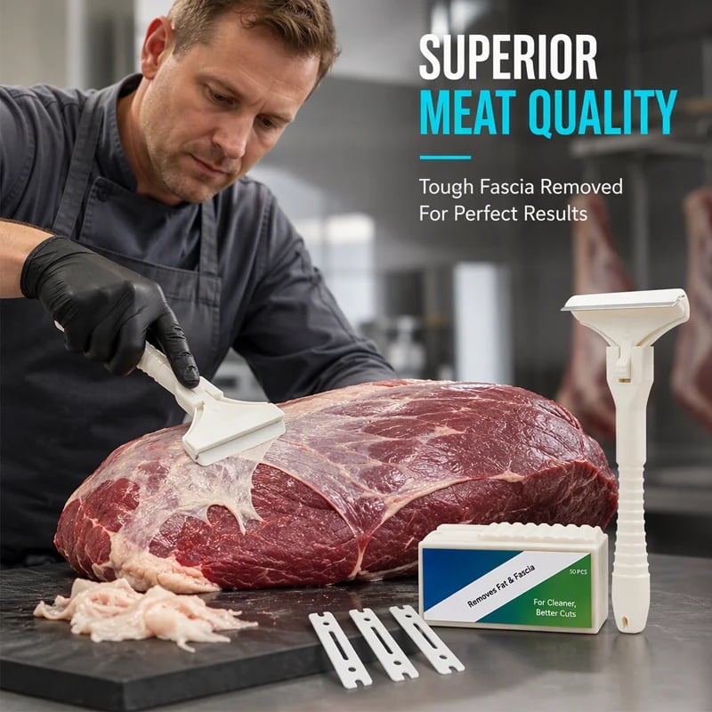 Meat fascia scraper