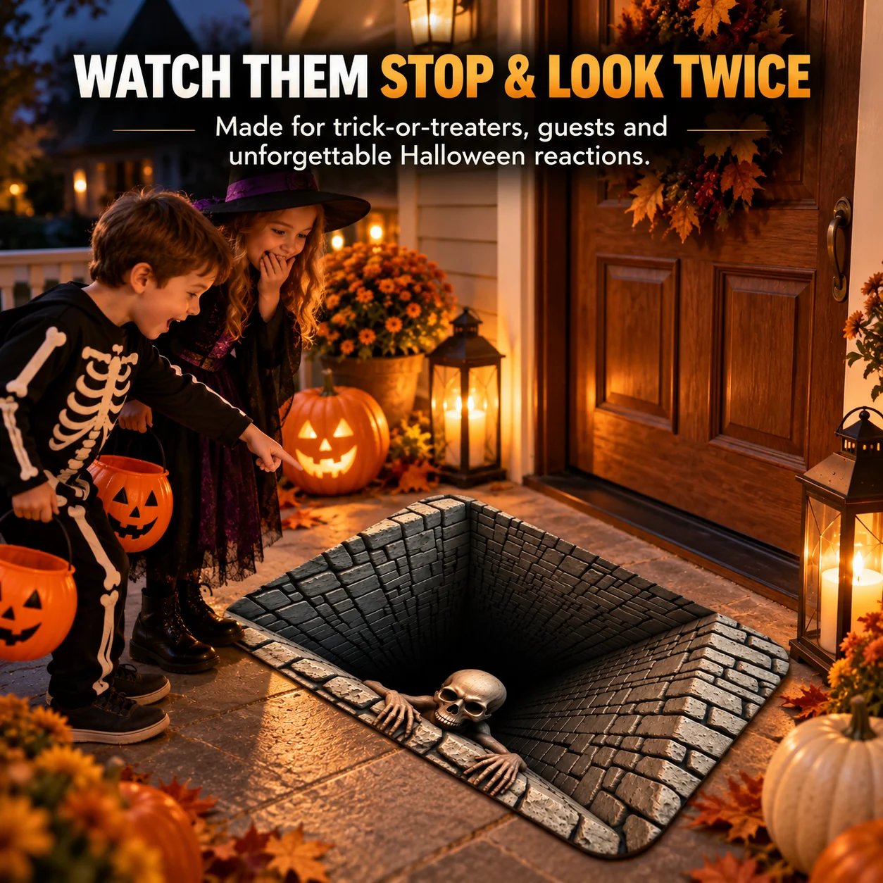 Realistic 3D Halloween illusion floor rug Realistic 3D Halloween illusion floor rug