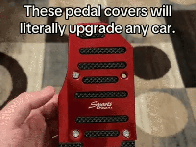 Two-piece non-slip automatic car pedal cover set in use
