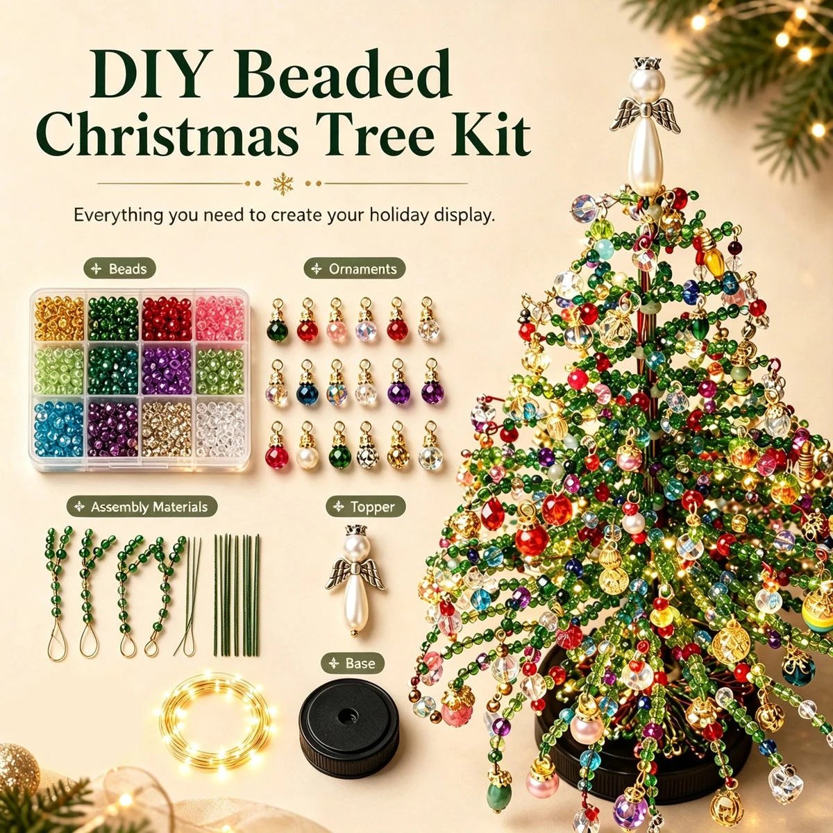 Relaxing DIY Christmas bead craft