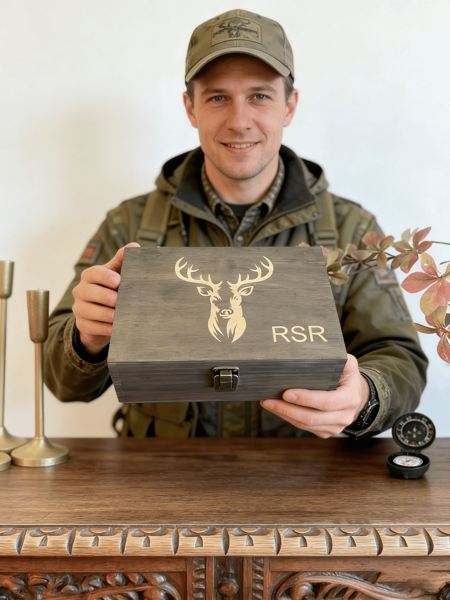 Durable wooden Hunting Memory Box