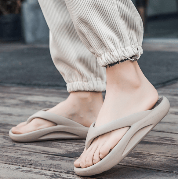 Becaucome Flip Flops Pure Khaki