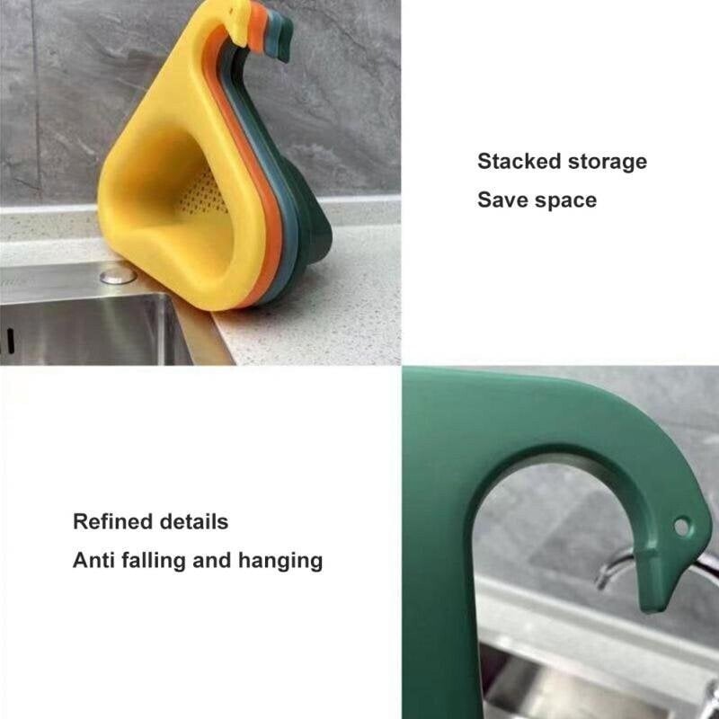 JDEFEG Water Bottle Drying Rack Kitchen Sink Drain Basket Swan Drain Rack  Swan Shape Sink Basket Kitchen Triangular Sink Drain Filter Basket Shelf  Storage Rack Sponge Holder Over Sink Rack for Green 