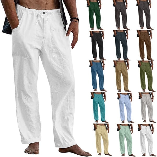 Men's linen beach casual loosefitting pants Equivalentk