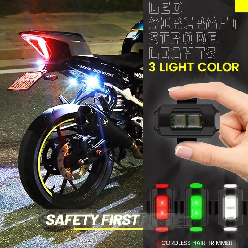 4 Colors LED Aircraft Strobe Lights & USB Charging