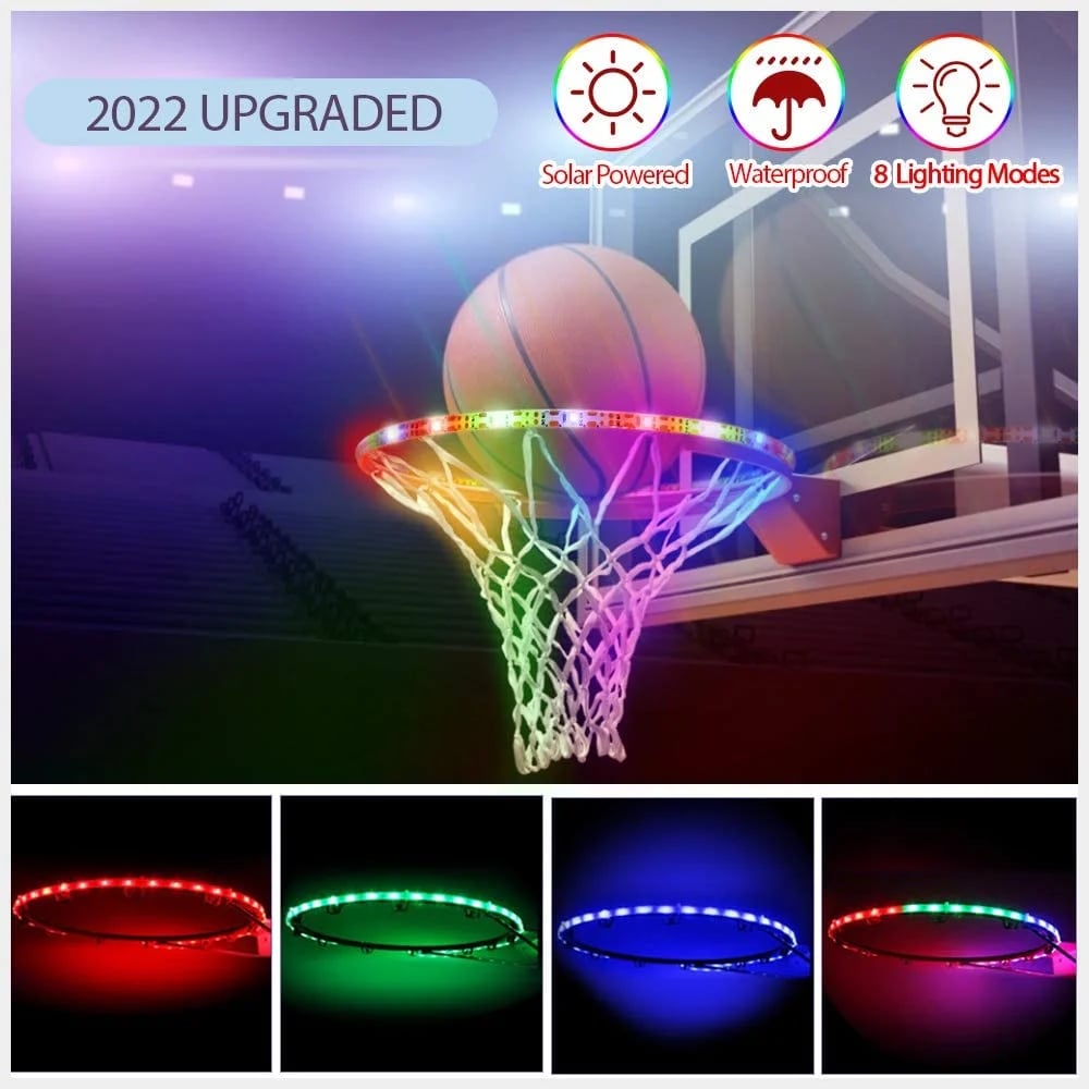 Upgraded 2022 Light Up Basketball Hoop LED Lights (battery or solar