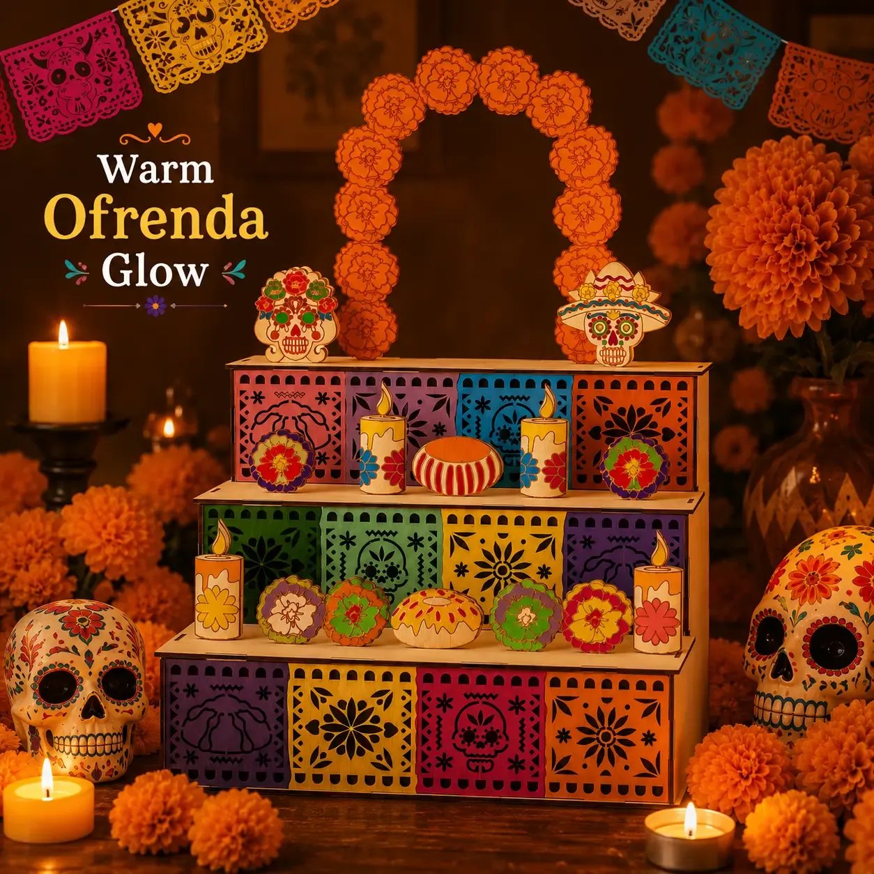 DIY wooden Day of the Dead altar activity