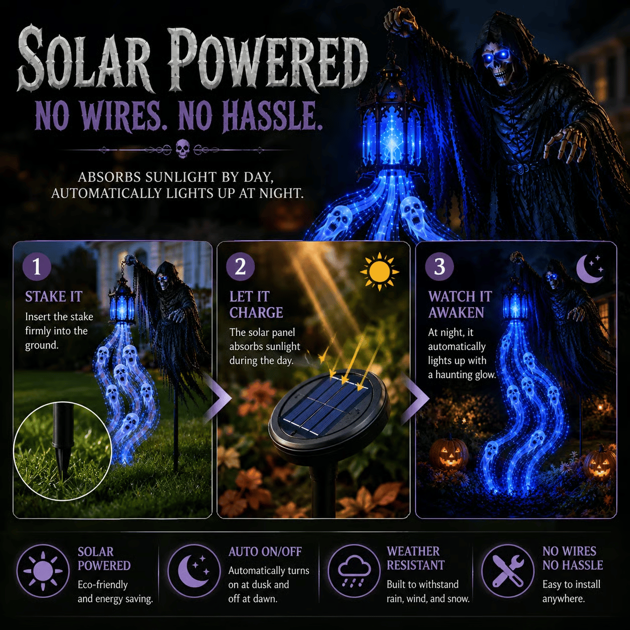 Soul Harvester Halloween decoration used in outdoor yard display