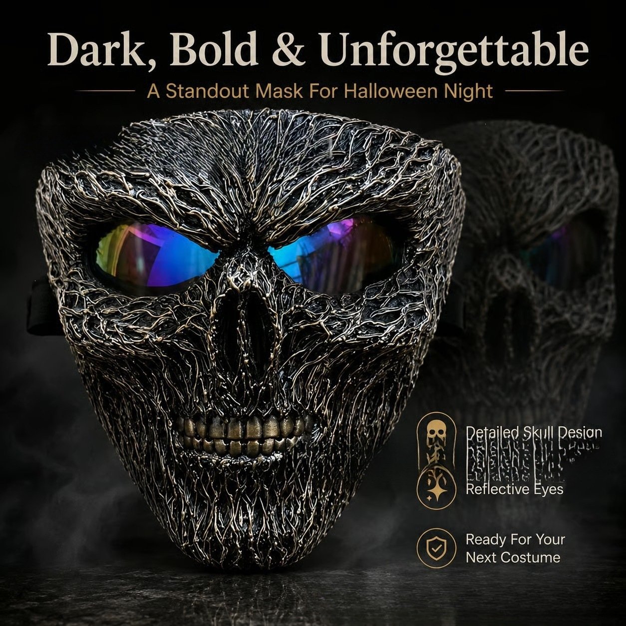 3D Sculpted Ghost Skull Design