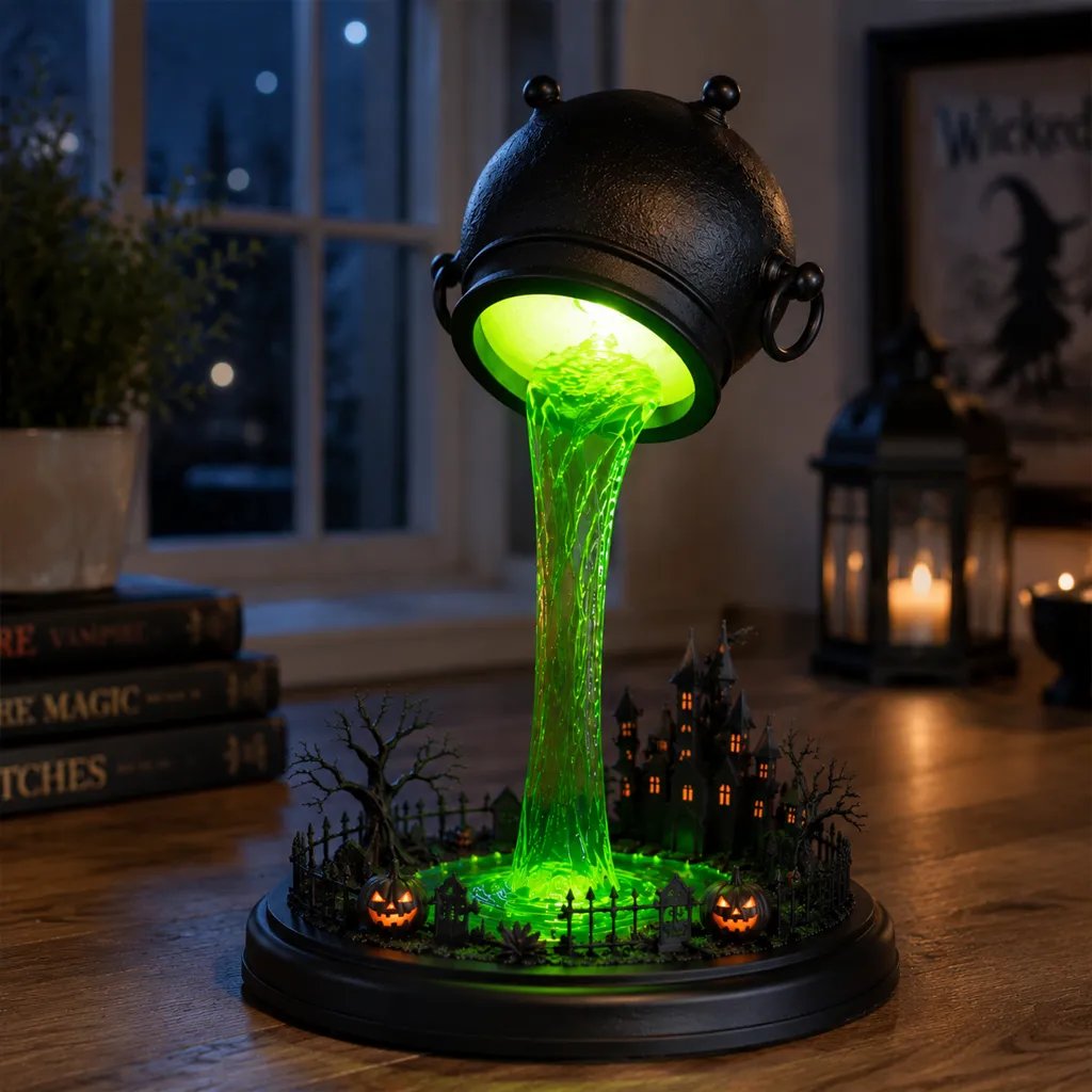 Witch Cauldron Spill Lamp
