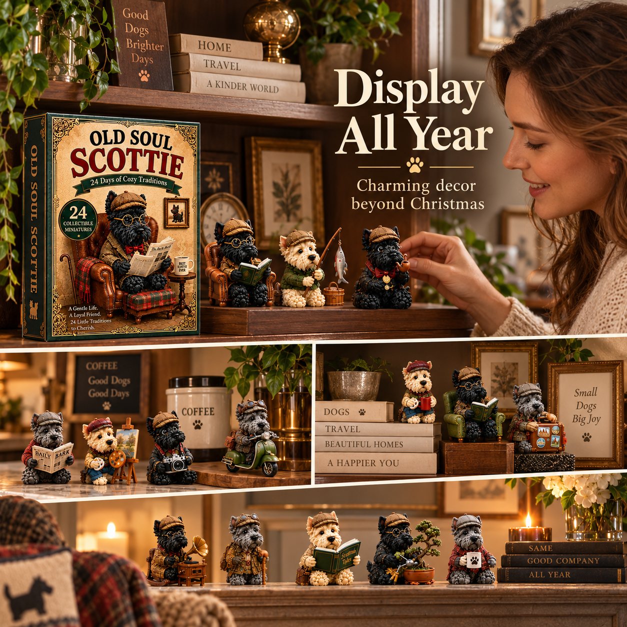 Scottie collectible Christmas display