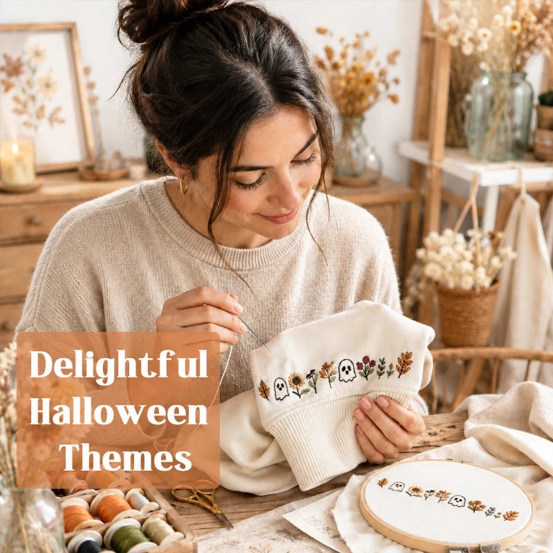 Finished Halloween embroidery craft project