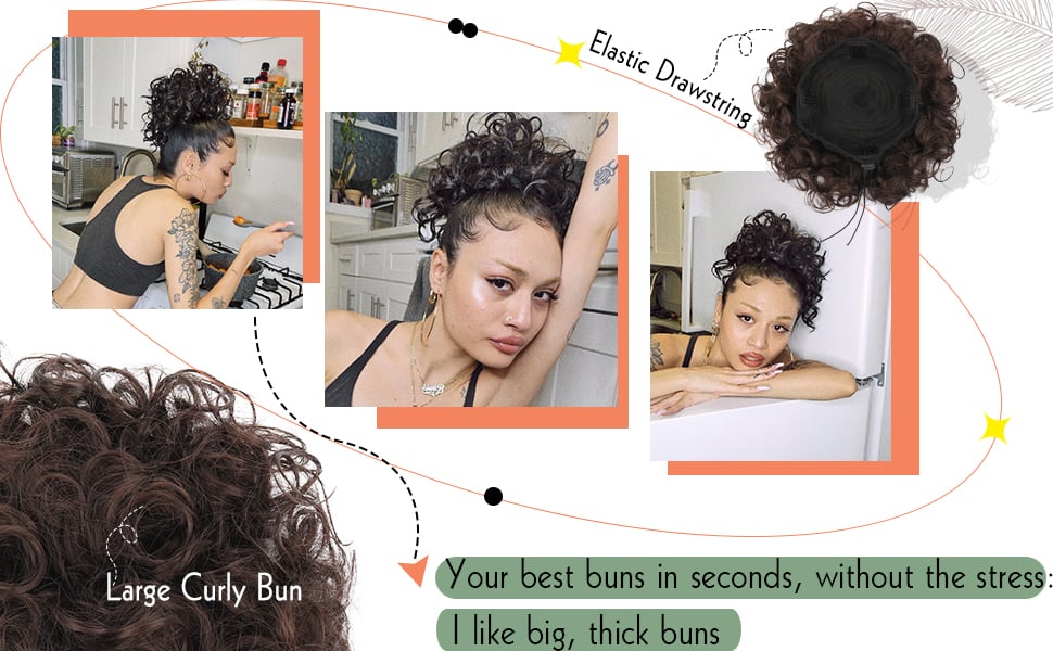 Messy hair bun hair pieces