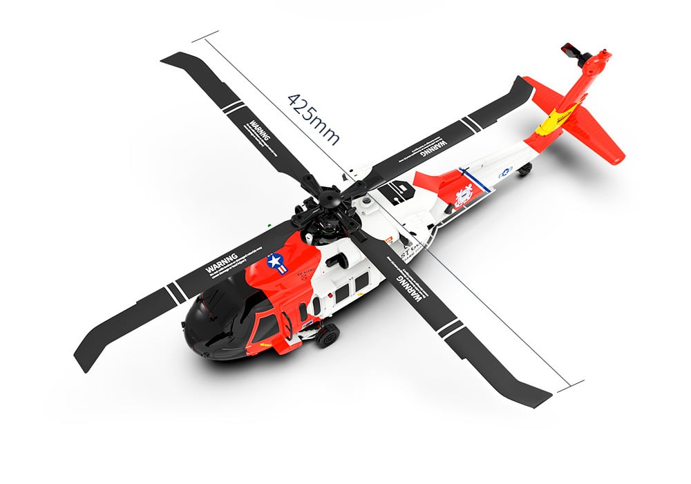 ⚡FLASH DEAL - CLEARANCE WAREHOUSE🚁Coast Guard RC F09-S Helicopter, 1/47 Scale 2.4G 6CH Gyro RC Helicopter w/ GPS Intelligent Control System