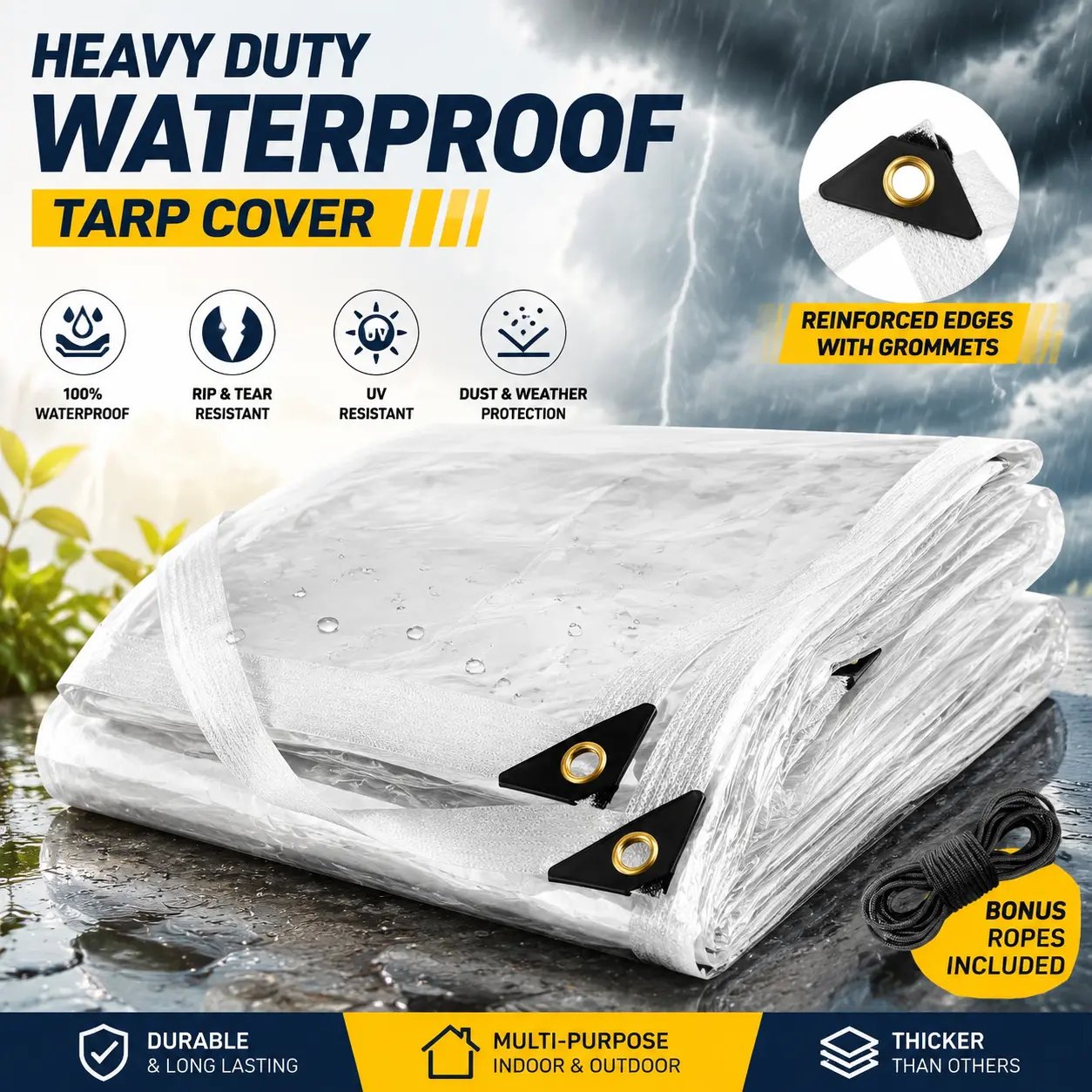 Transparent clear PE tarp outdoor cover