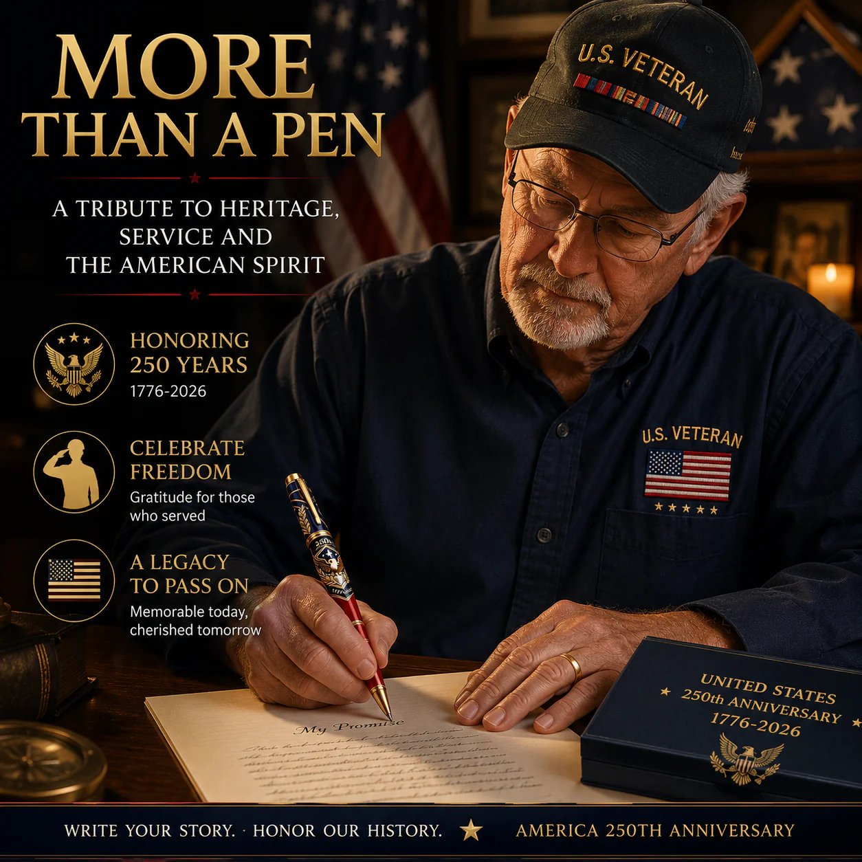 Meaningful patriotic commemorative pen for fathers veterans and history lovers Meaningful patriotic commemorative pen for fathers veterans and history lovers