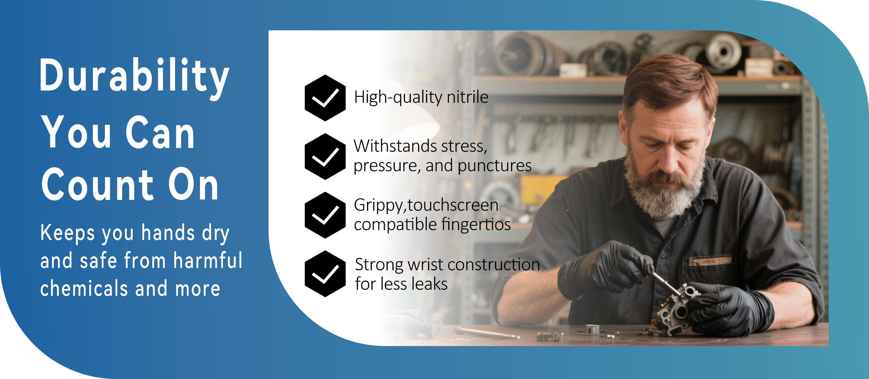 OVF Black Nitrile Gloves, 5mil Heavy Duty Soft Disposable Gloves, 100 Count Latex Free Powder Free Reusable Gloves for Cleaning, Auto Repair, Food Processing, Tattoo, Hair Dye, Kitchen, Salon, Gardening (M-XL Sizes) OVF Black Nitrile Gloves, 5mil Heavy Duty Soft Disposable Gloves, 100 Count Latex Free Powder Free Reusable Gloves for Cleaning, Auto Repair, Food Processing, Tattoo, Hair Dye, Kitchen, Salon, Gardening (M-XL Sizes)