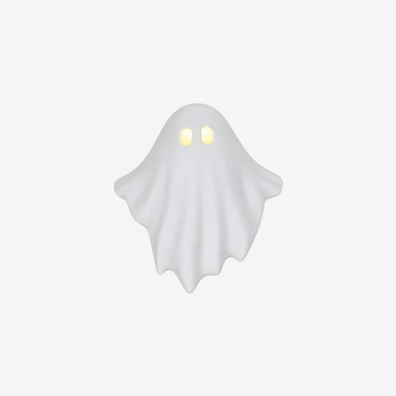 Luminous ghost ornament for mantel shelf and entryway decor