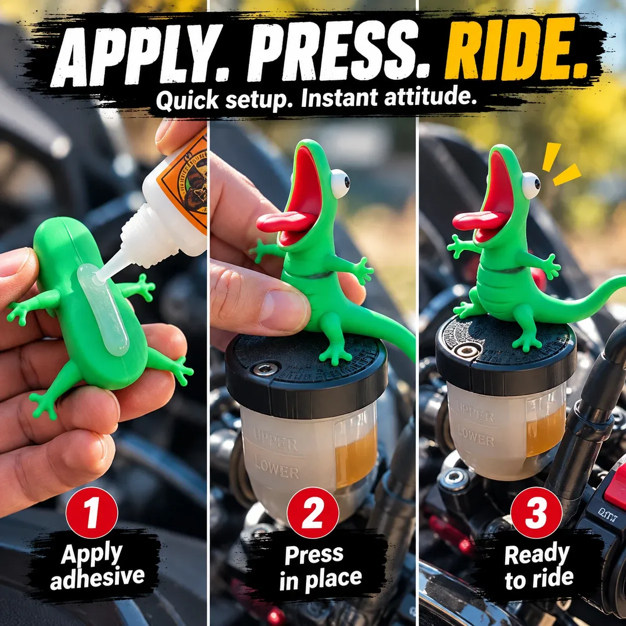 Lizard RIDEBUDDY decorative accessory placement