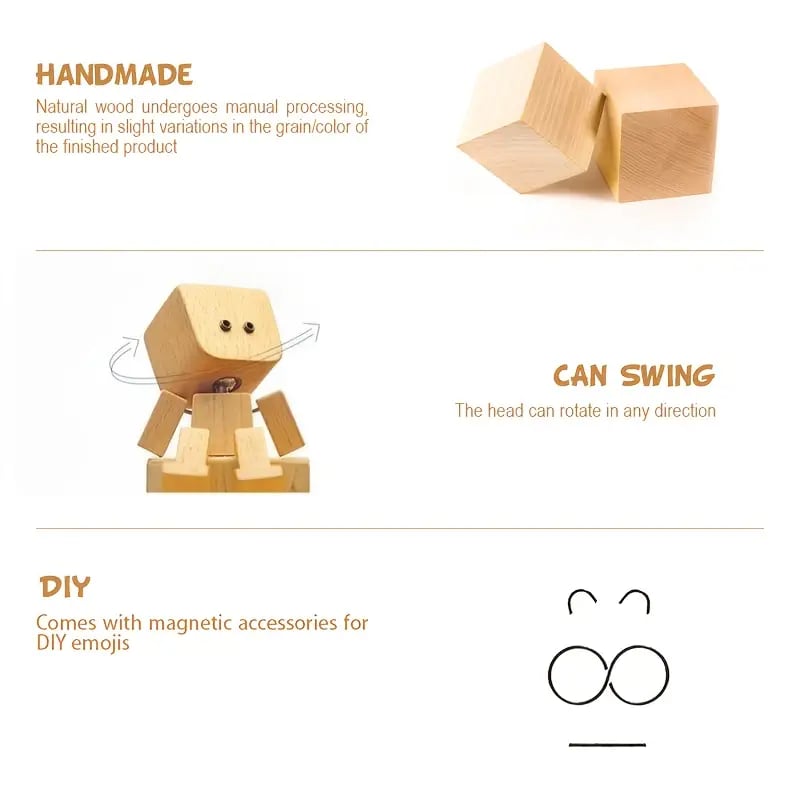a little wooden figure that decorating your computer study desk or office a accessory and is an ideal gift for this creative and cute ornament is suitable for graduation birthdays and celebrations details 3