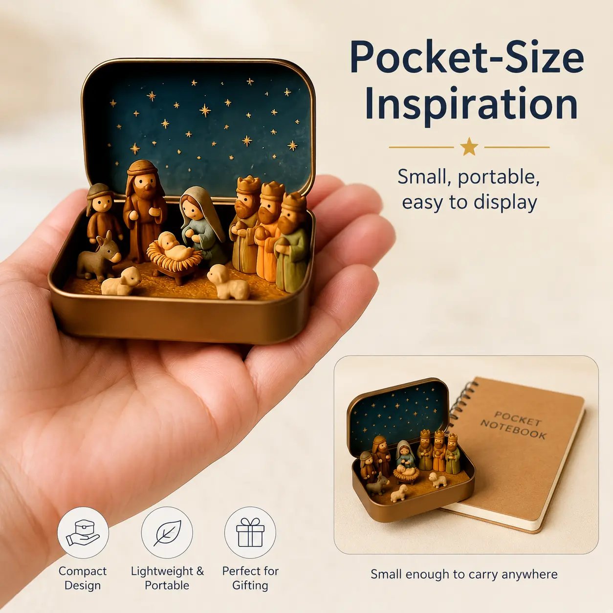 Mini Nativity Scene Keepsake Tin