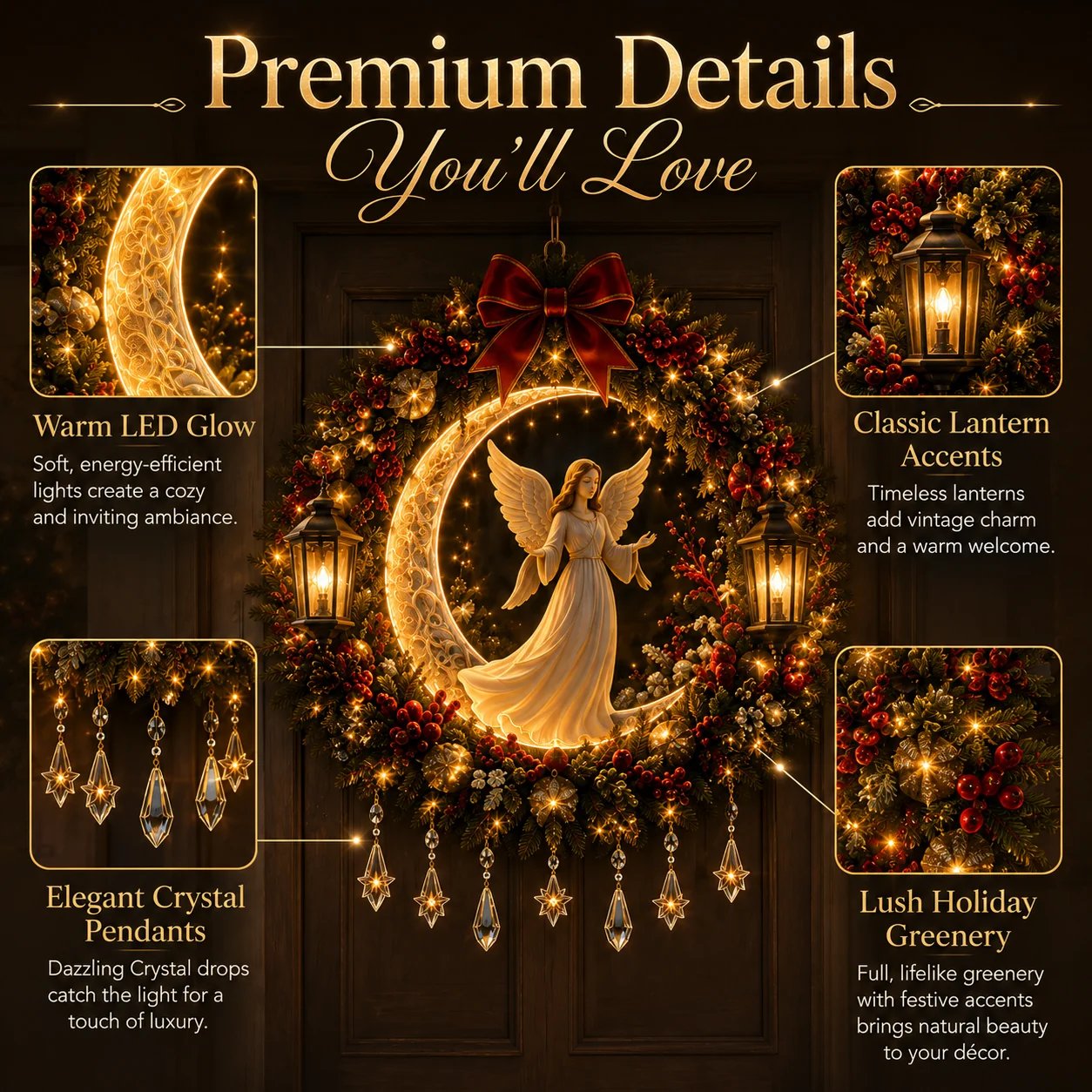 Premium Christmas wreath details
