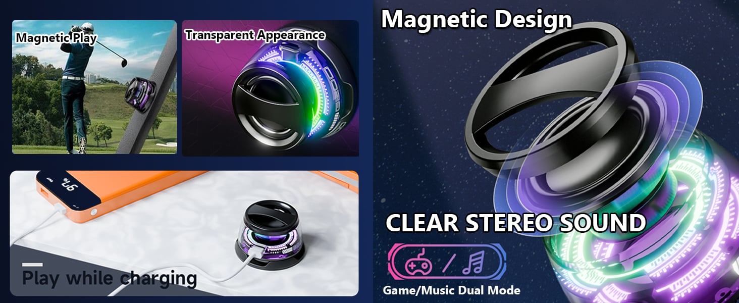 Multifunctional Magnetic Bluetooth Speaker with RGB Light