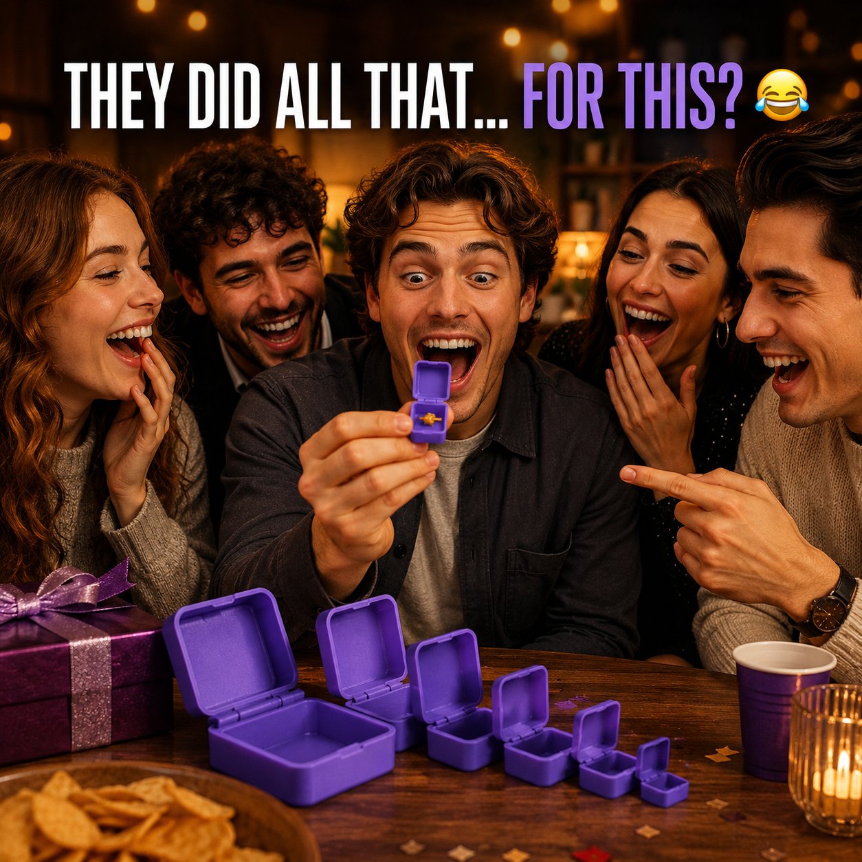 Funny middle finger surprise hidden inside nesting gift box