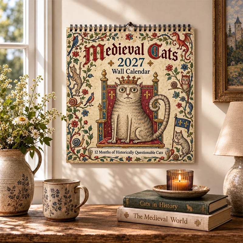 Medieval Cats 2027 wall calendar cover