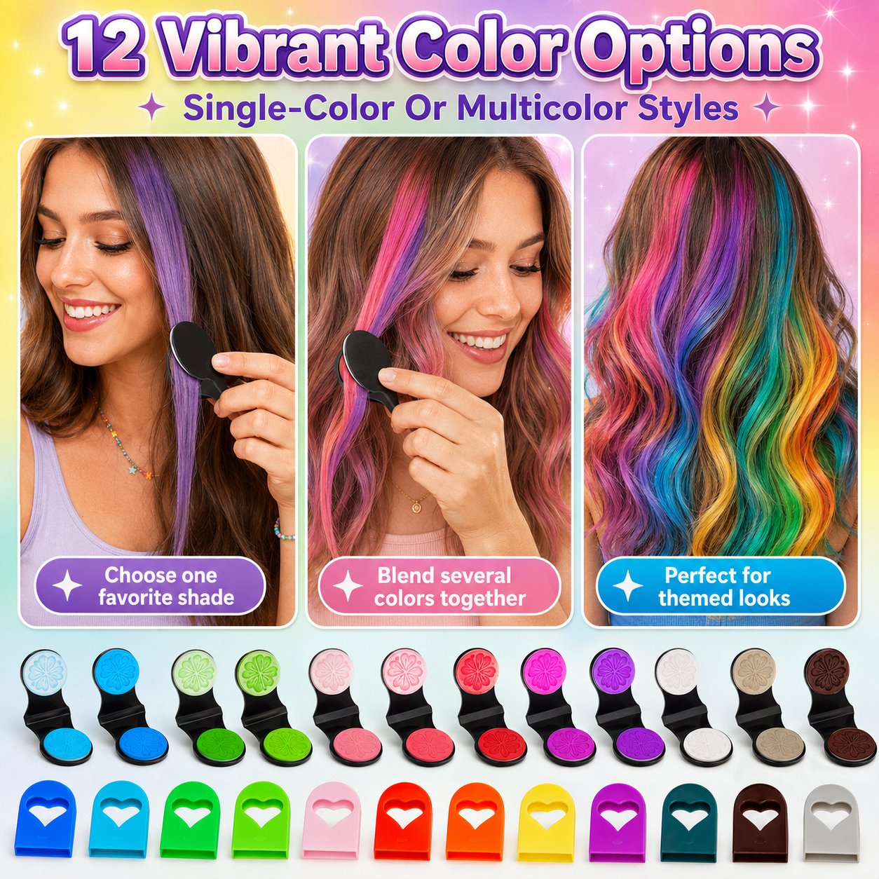 12 vibrant temporary hair chalk colors 12 vibrant temporary hair chalk colors