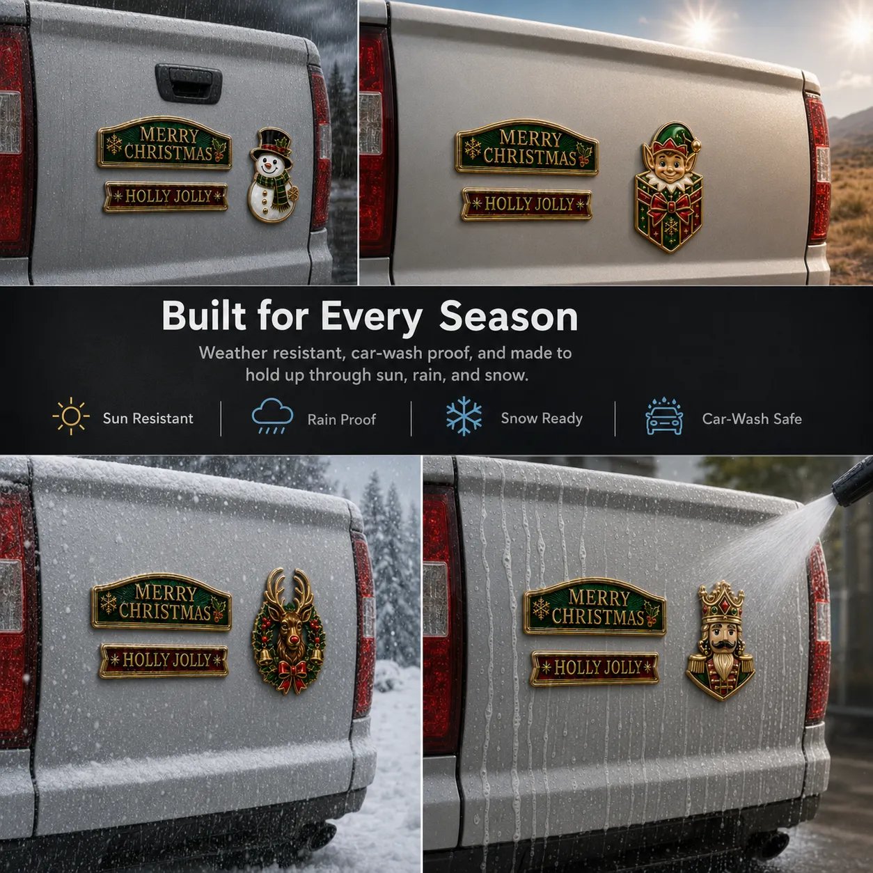 Weatherproof Christmas metal emblem