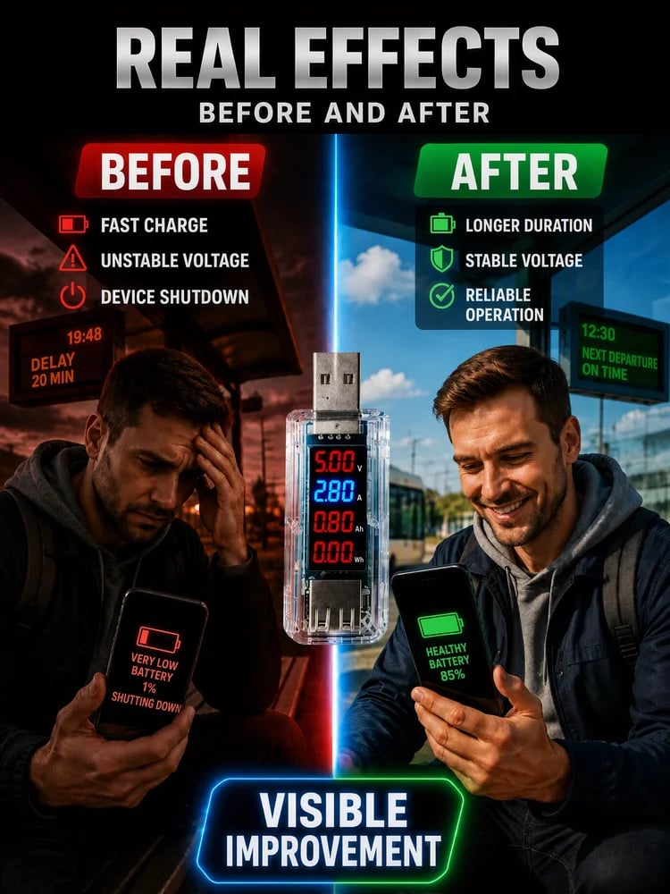Battery maintenance before and after comparison