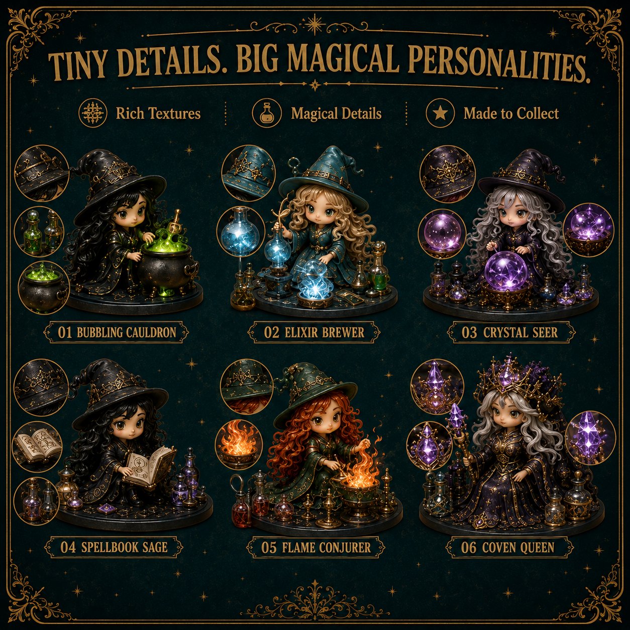 Potion and Spellcraft Coven alchemy witch characters