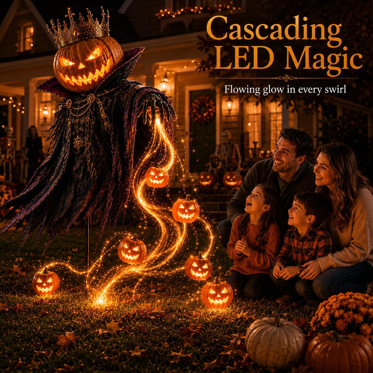 Pumpkin King solar Halloween yard decor