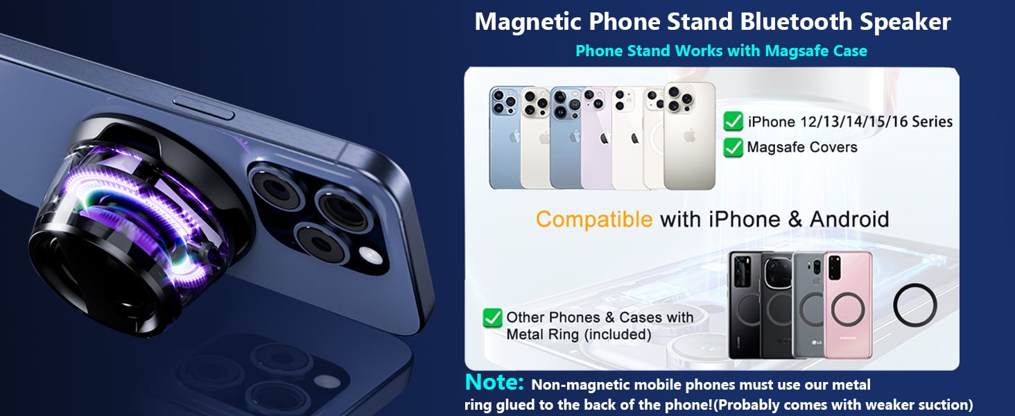 Multifunctional Magnetic Bluetooth Speaker with RGB Light