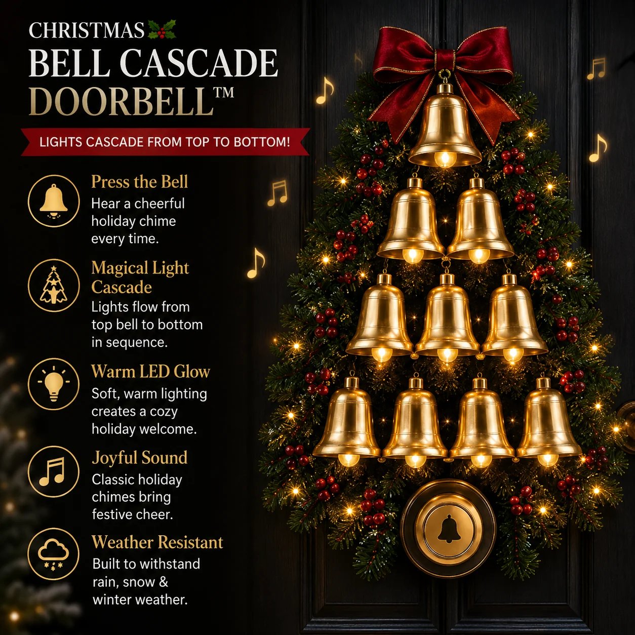 Christmas Bell Cascade Doorbell