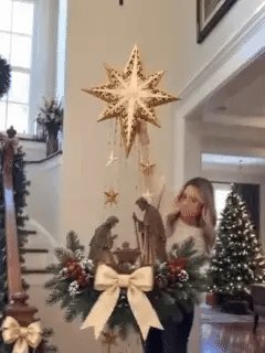 Bethlehem Star of Faith illuminated Christmas wall décor
